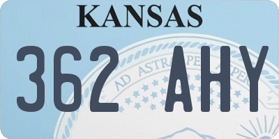KS license plate 362AHY