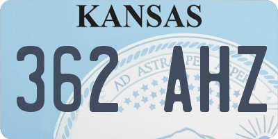 KS license plate 362AHZ