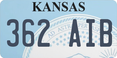 KS license plate 362AIB