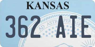 KS license plate 362AIE