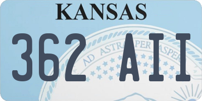 KS license plate 362AII