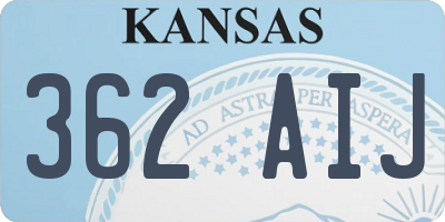 KS license plate 362AIJ