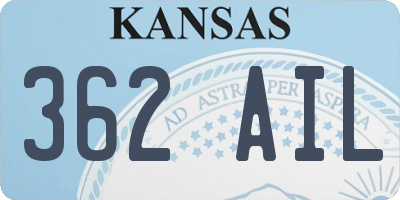 KS license plate 362AIL