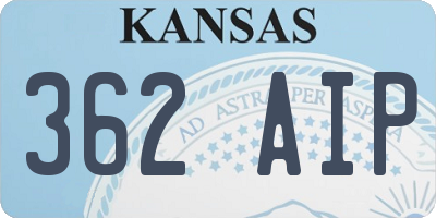 KS license plate 362AIP