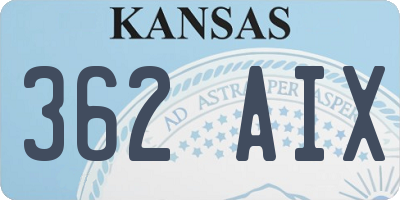 KS license plate 362AIX