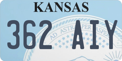 KS license plate 362AIY