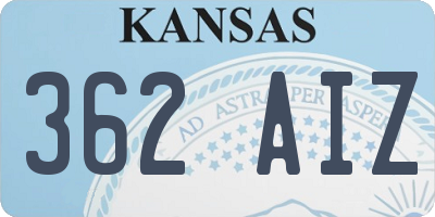 KS license plate 362AIZ