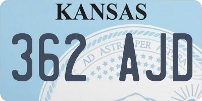 KS license plate 362AJD
