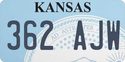 KS license plate 362AJW