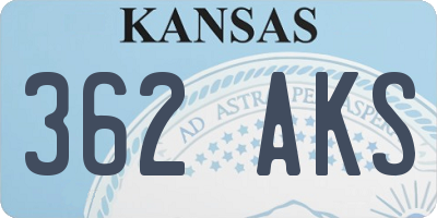 KS license plate 362AKS