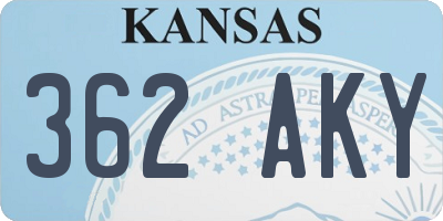 KS license plate 362AKY