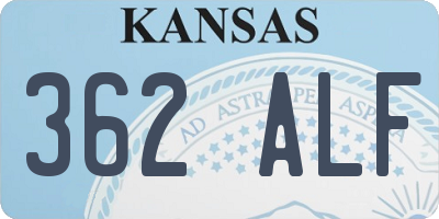 KS license plate 362ALF