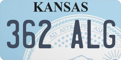 KS license plate 362ALG