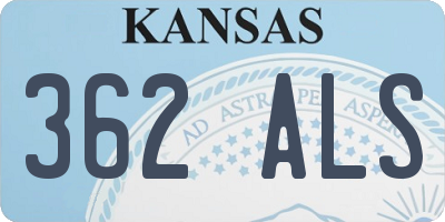 KS license plate 362ALS