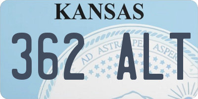KS license plate 362ALT