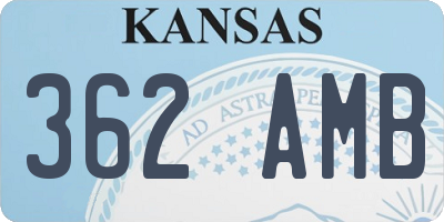 KS license plate 362AMB
