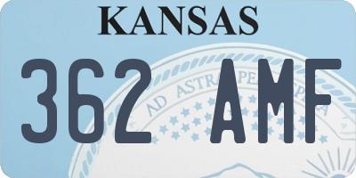 KS license plate 362AMF