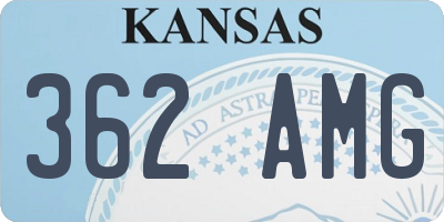 KS license plate 362AMG