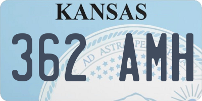KS license plate 362AMH
