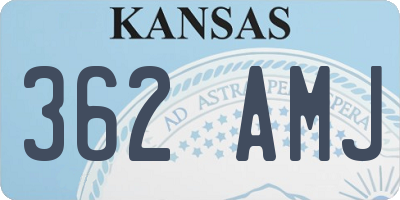 KS license plate 362AMJ