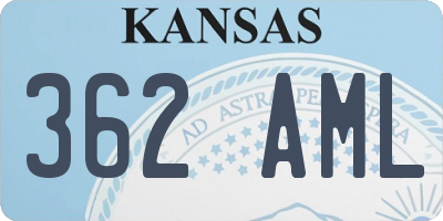 KS license plate 362AML