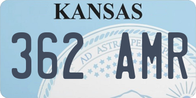KS license plate 362AMR