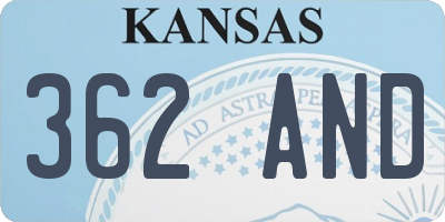 KS license plate 362AND
