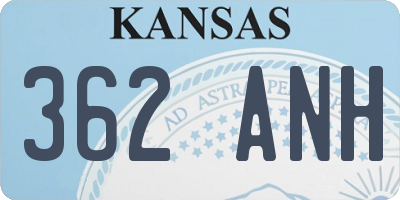 KS license plate 362ANH