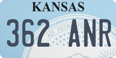 KS license plate 362ANR