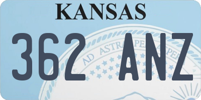 KS license plate 362ANZ