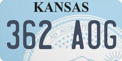 KS license plate 362AOG