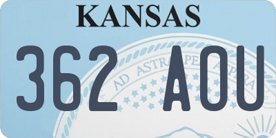 KS license plate 362AOU