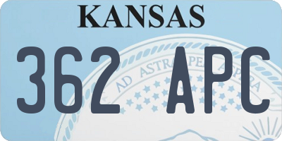 KS license plate 362APC