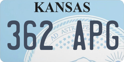 KS license plate 362APG