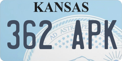 KS license plate 362APK