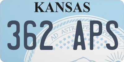 KS license plate 362APS