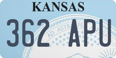 KS license plate 362APU