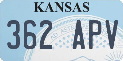 KS license plate 362APV