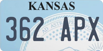KS license plate 362APX