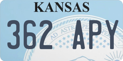 KS license plate 362APY