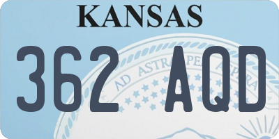 KS license plate 362AQD