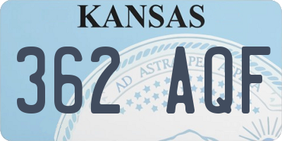 KS license plate 362AQF
