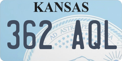 KS license plate 362AQL