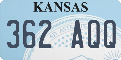 KS license plate 362AQQ