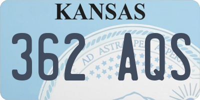 KS license plate 362AQS