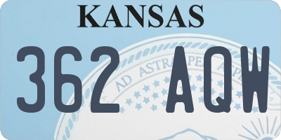 KS license plate 362AQW