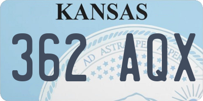 KS license plate 362AQX