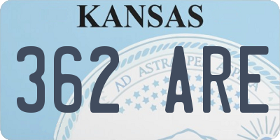 KS license plate 362ARE