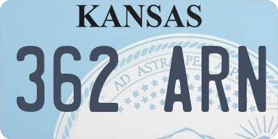 KS license plate 362ARN