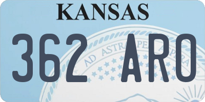 KS license plate 362ARO